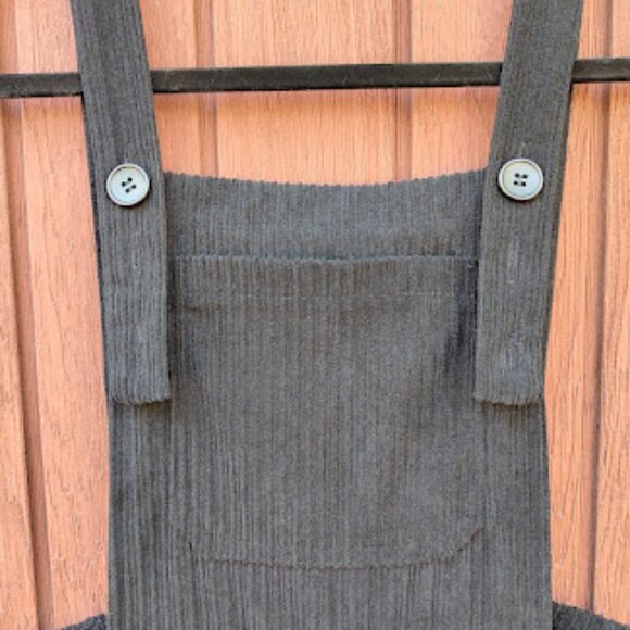 CIDER | NWT Black Wide Leg Corduroy Adjustable Button Straps Overalls Jumpsuit S - Picture 5 of 14